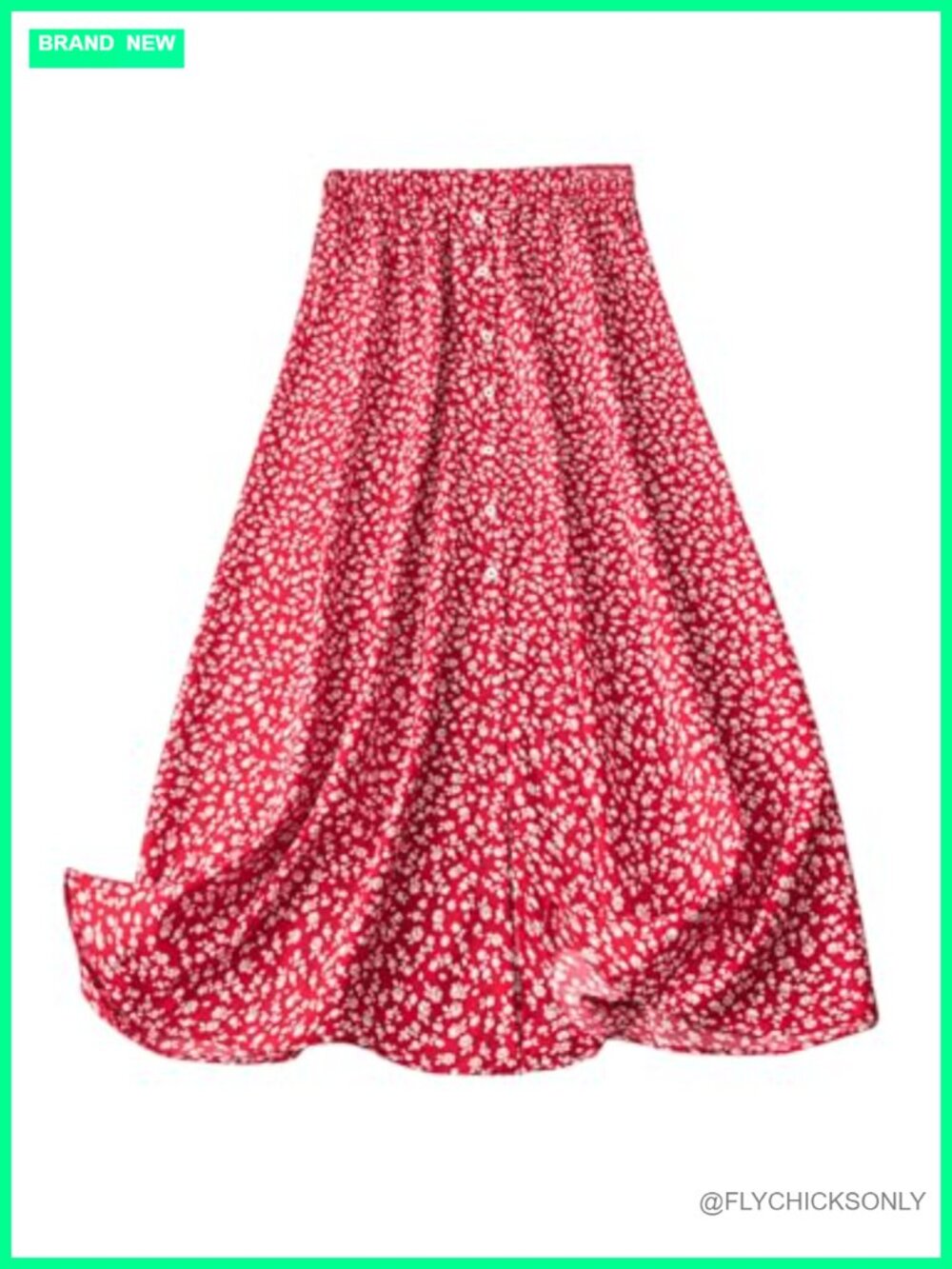 Plus Size Floral A-Line Maxi Skirt Button Front High Rise Pockets Flowy